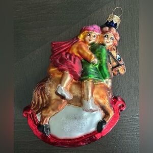 Christopher Radko 1997 Rockaway Sweethearts Rocking Horse Ornament